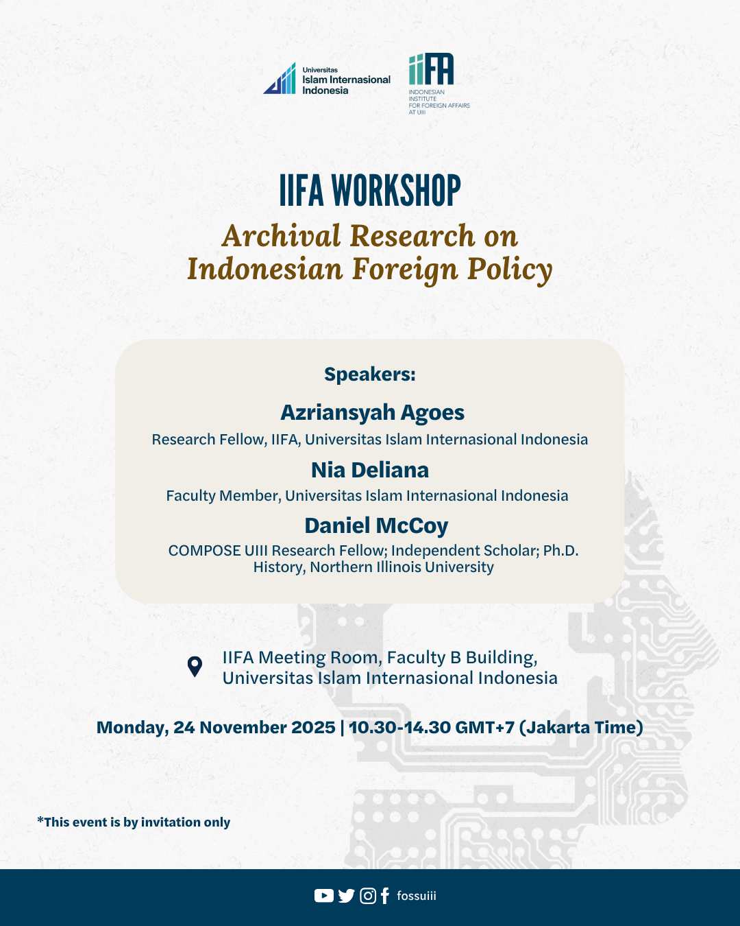 IIFA Workshop: "Archival Research on Indonesian Foreign Policy"