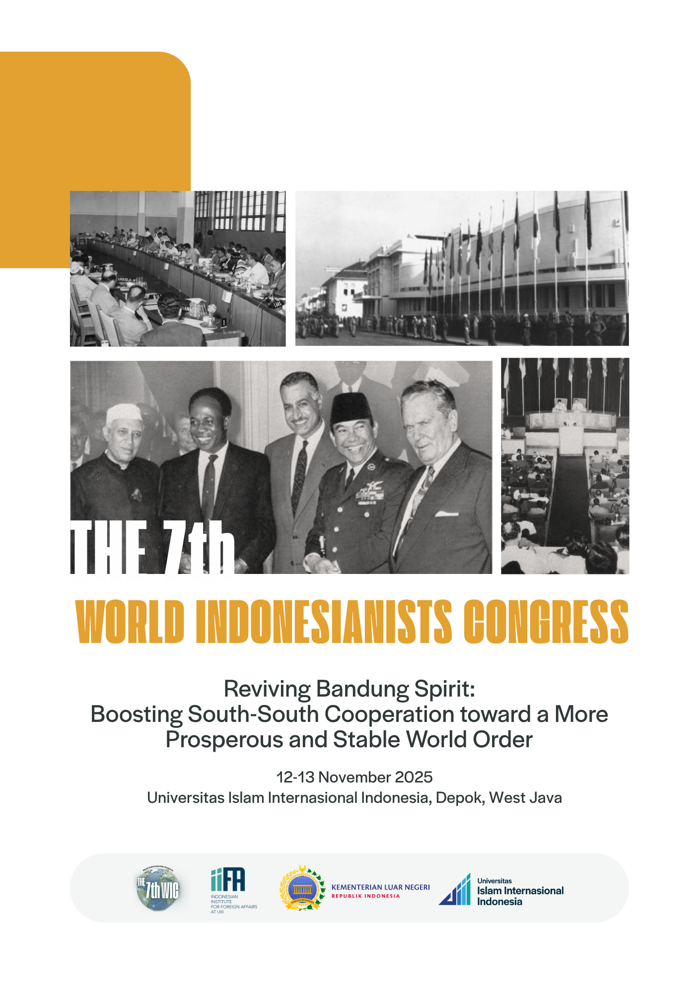 The 7th World Indonesianists Congress: "Reviving Bandung Spirit: Boosting South-South Cooperation toward a More Prosperous and Stable World Order"