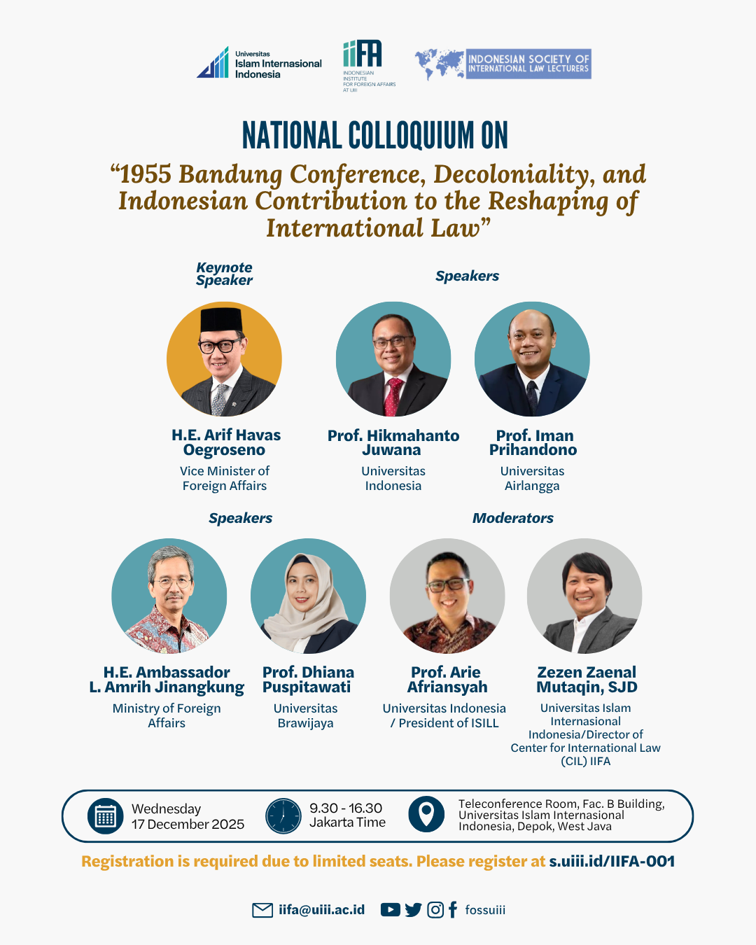 National Colloquium: "1955 Bandung Conference, Decoloniality, and Indonesian Contribution to the Reshaping of International Law"