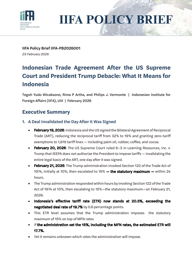 IIFA Policy Brief on Indonesia Trade Agreement with the US